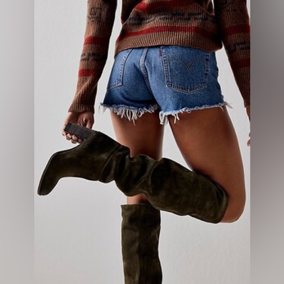 Free People Dakota Over The Knee Boots size 38/7.5 Hunter green - Picture 11 of 11
